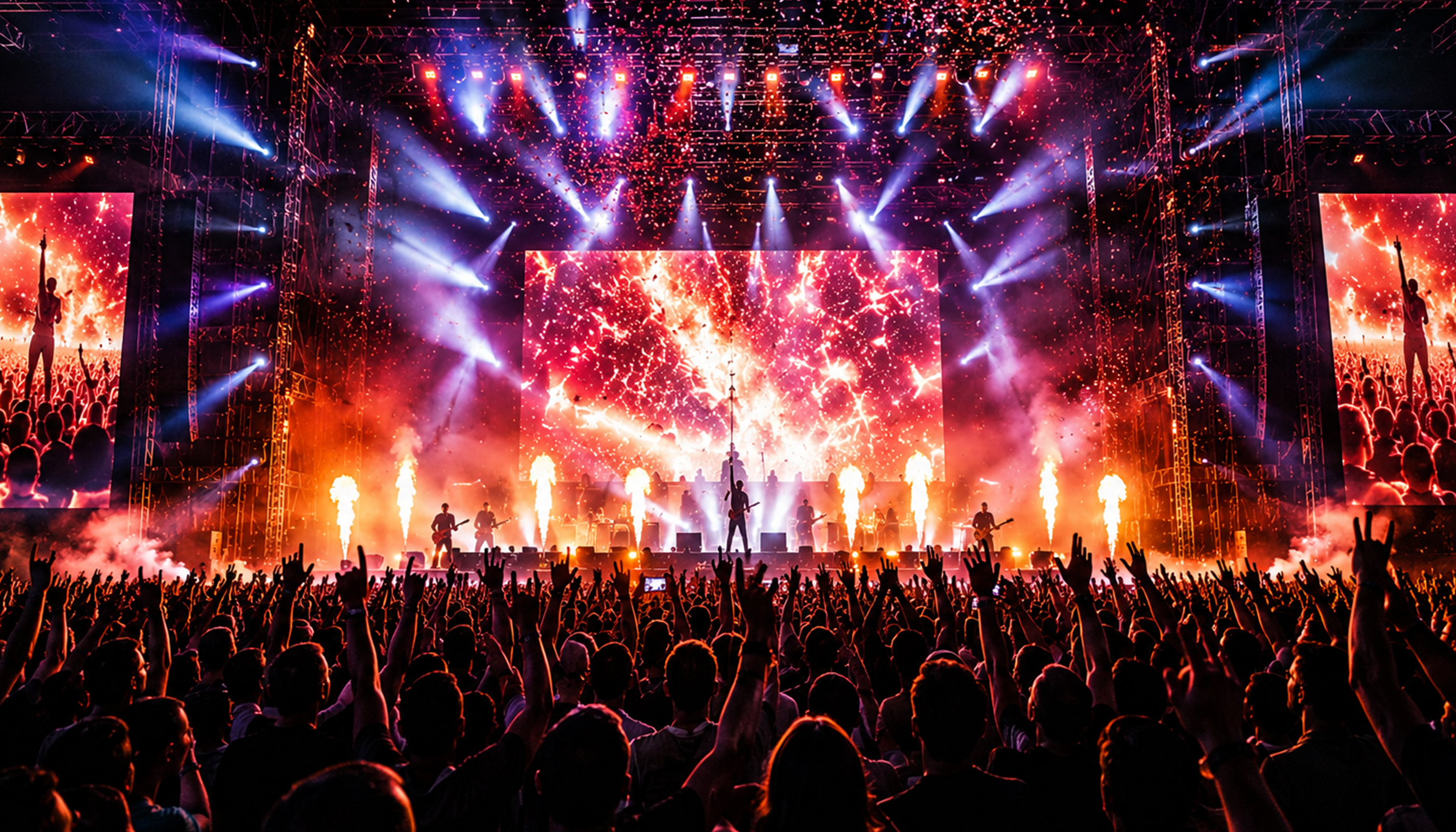 Crowd celebrating at an event